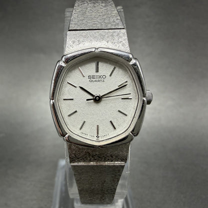 Seiko Watch Women 19mm Silver Dial Silver Tone Octagon 7321-5170 New Battery0