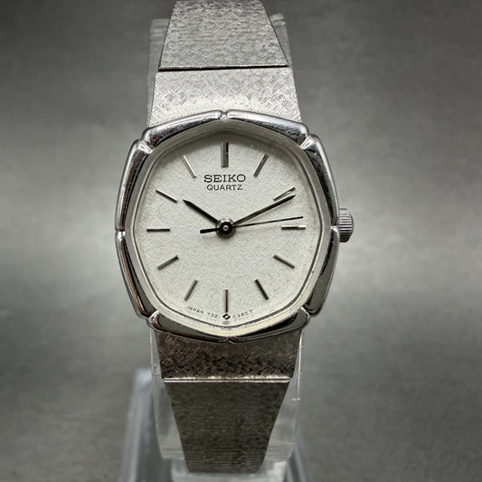 Seiko Watch Women 19mm Silver Dial Silver Tone Octagon 7321-5170 New Battery0