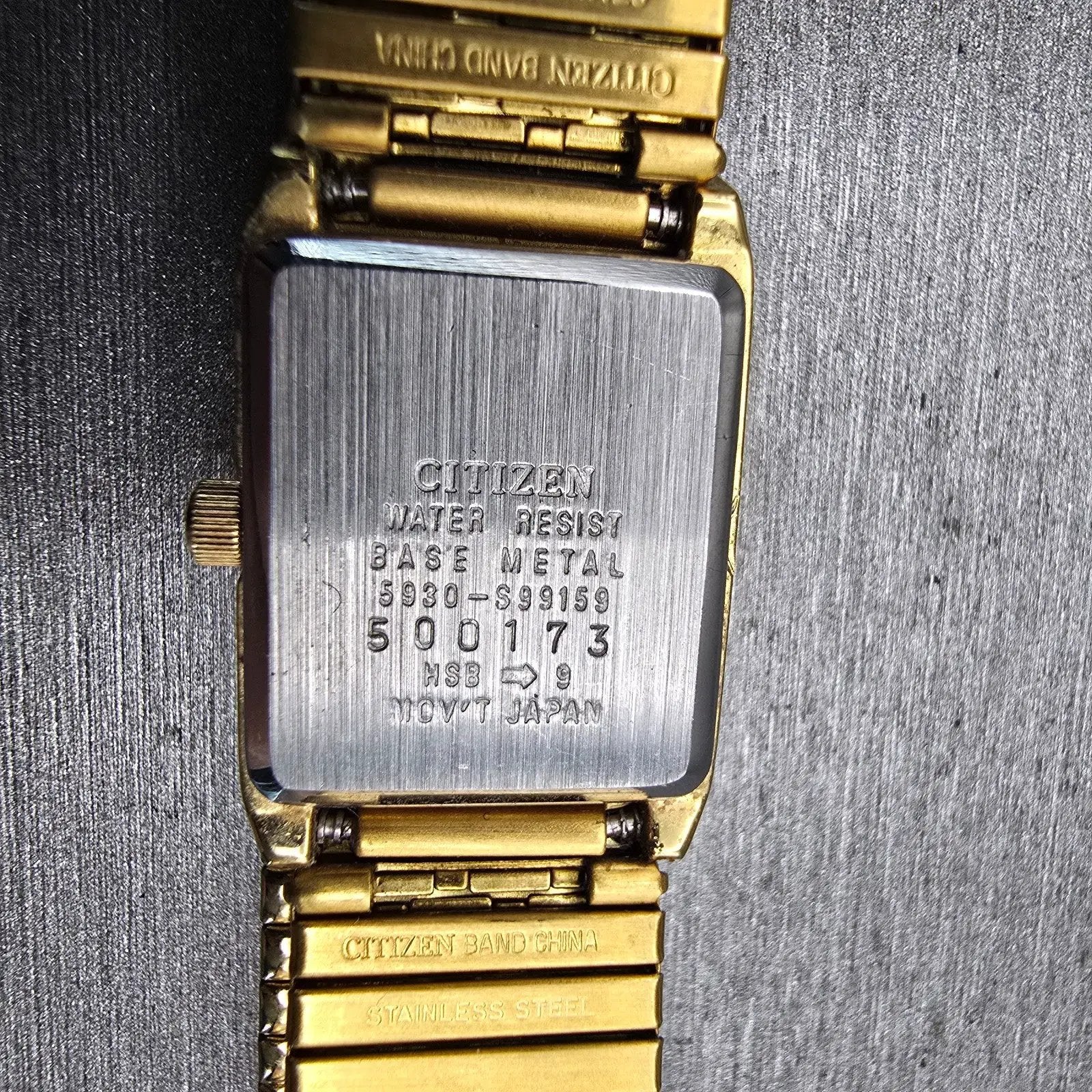 Citizen Watch Women 17mm Gold Dial Gold Tone Rectangle 5930-S99159 New Battery10