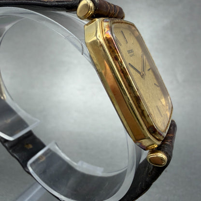 Seiko Tank Watch Men 28mm Champagne Dial Gold Tone 7431-5130 New Battery Vintage3
