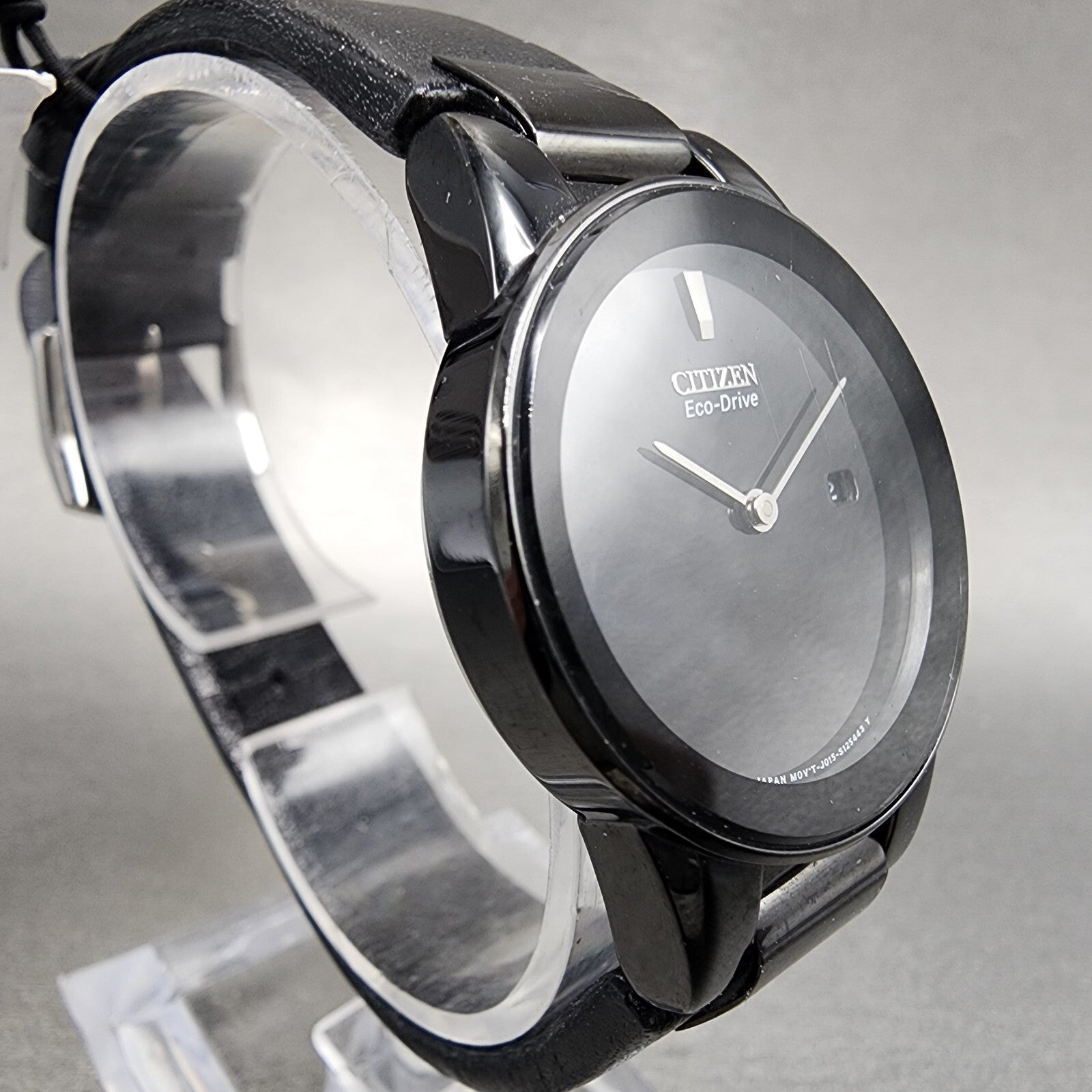 Citizen EcoDrive Axiom Watch Women 30mm black Dial Black Tone Date Round Runs3