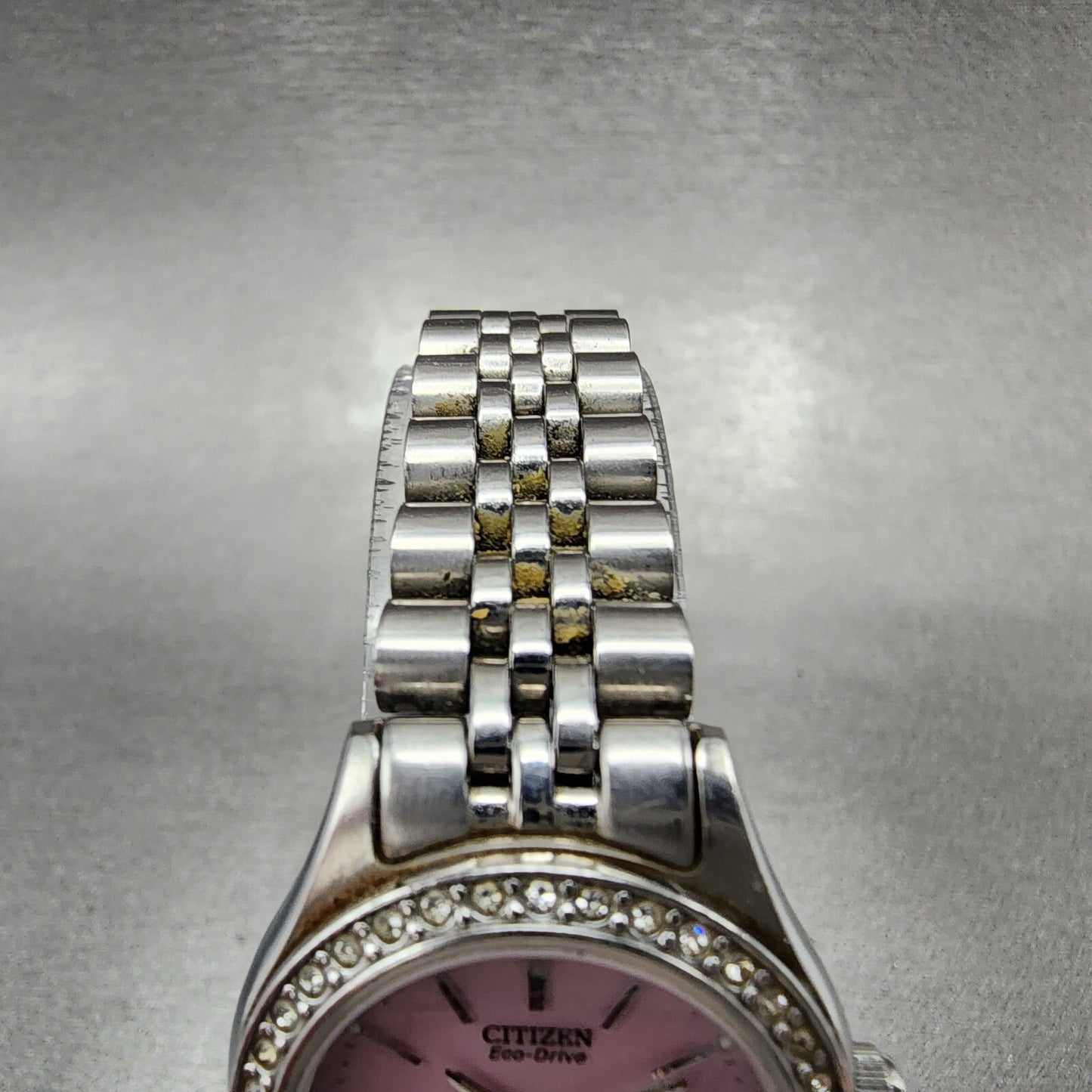 Citizen EcoDrive Watch Women 25mm Pink Dial Steel Daydate Round Runs4