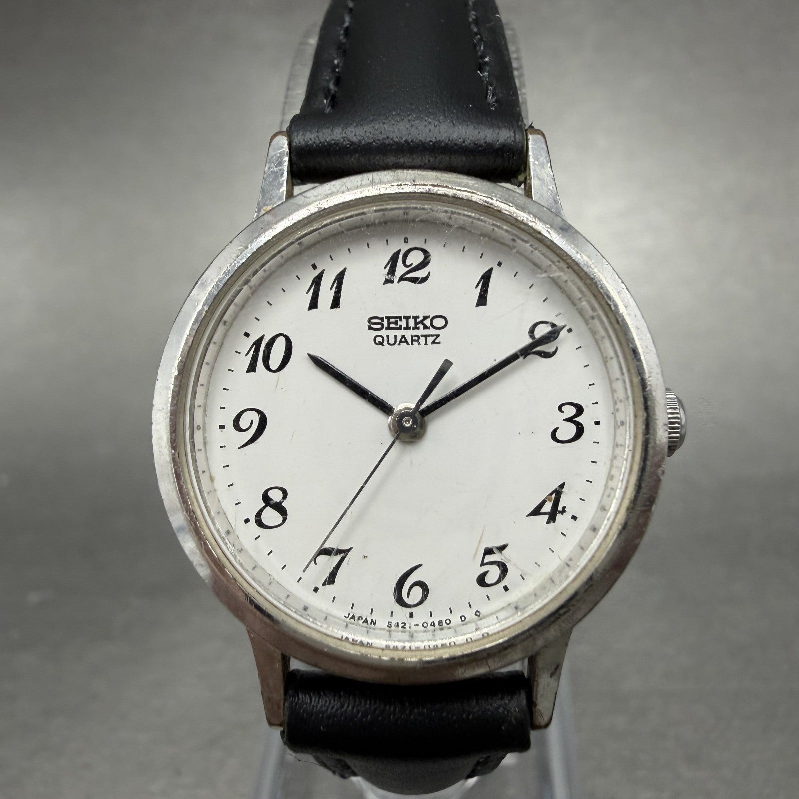 Seiko Watch Women 25mm White Dial Silver Tone Round 5421-0090 New Battery0