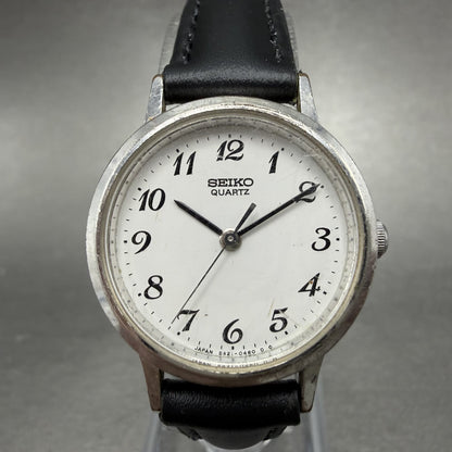 Seiko Watch Women 25mm White Dial Silver Tone Round 5421-0090 New Battery0