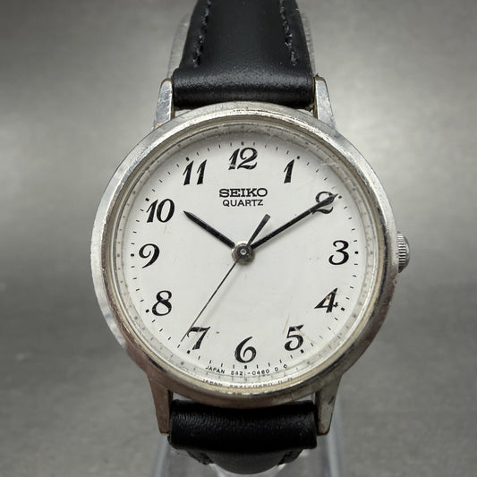 Seiko Watch Women 25mm White Dial Silver Tone Round 5421-0090 New Battery0