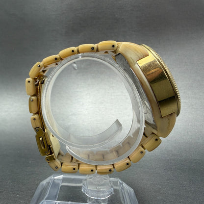 Michael Kors Jet Set Watch Women 37mm MOP Dial Cream Tone Daydate MK-5039 READ!!8