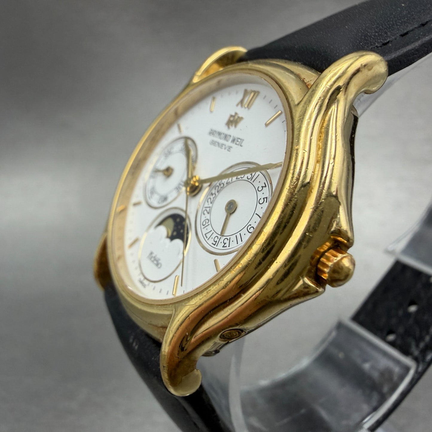 Raymond Weil Fidelio Moonphase Watch Men 33mm White Dial Gold Plated 2002 Newbat2