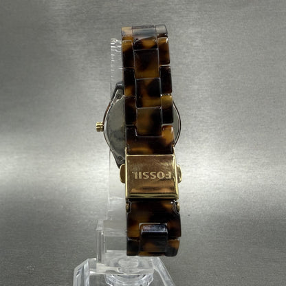 Fossil Stella Mini Watch Women 31mm Brown Dial Brown Tortoise Date ES-2922 Runs7