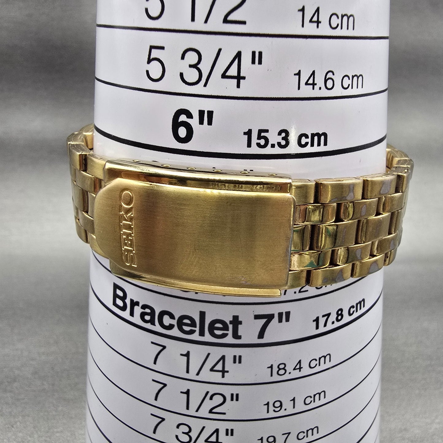 Seiko Watch Men 37mm Gold Dial Gold Tone Daydate Round 7N43-9048 New Battery VTG9