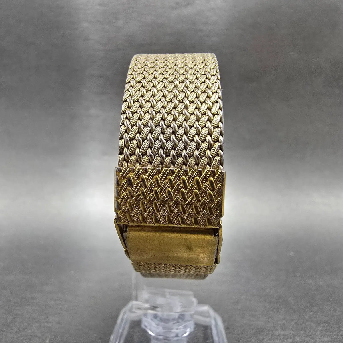 Seiko Tank Watch Men 24mm Gold Dial Gold Tone Date Rectangle 2A32-5019 PARTS7