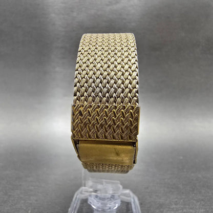 Seiko Tank Watch Men 24mm Gold Dial Gold Tone Date Rectangle 2A32-5019 PARTS7