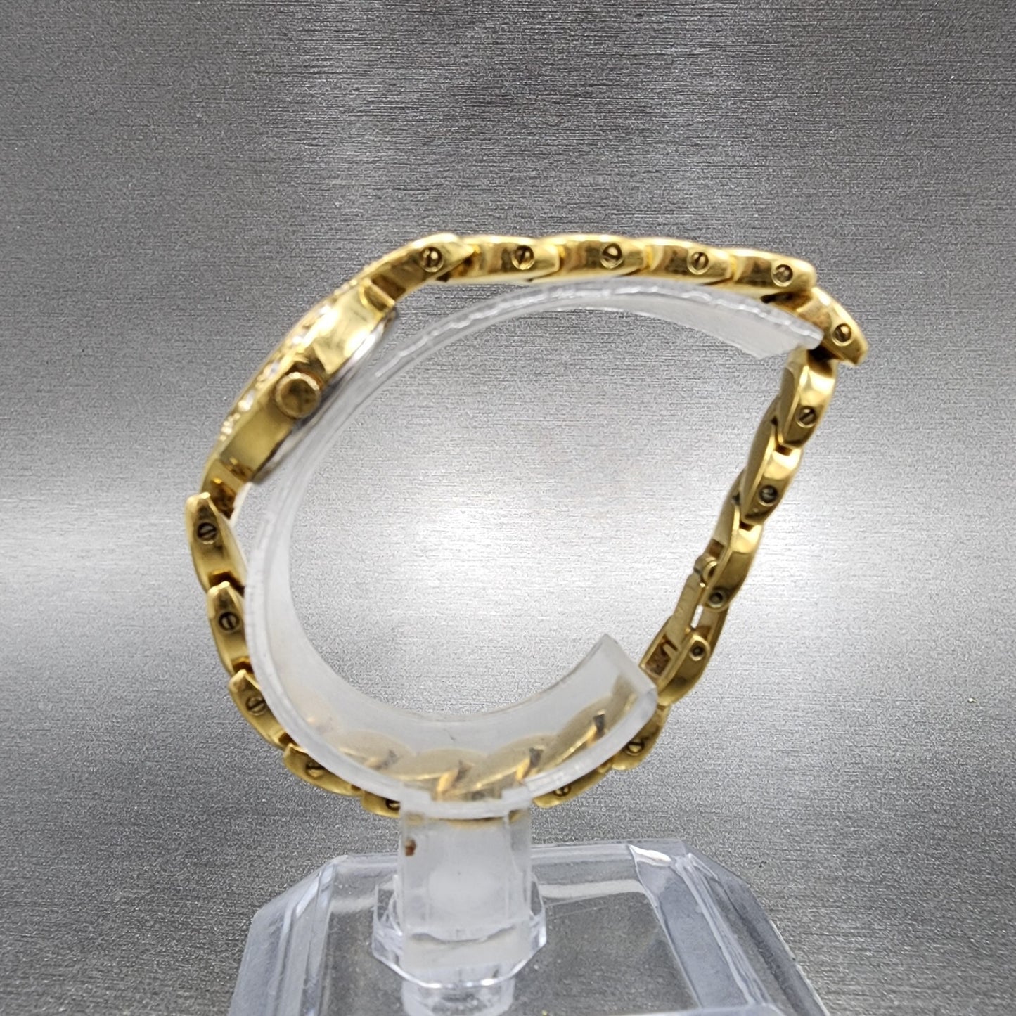 Wittnauer Watch Women 19mm Gold Dial Gold Tone Round Crystal Accents New Battery6