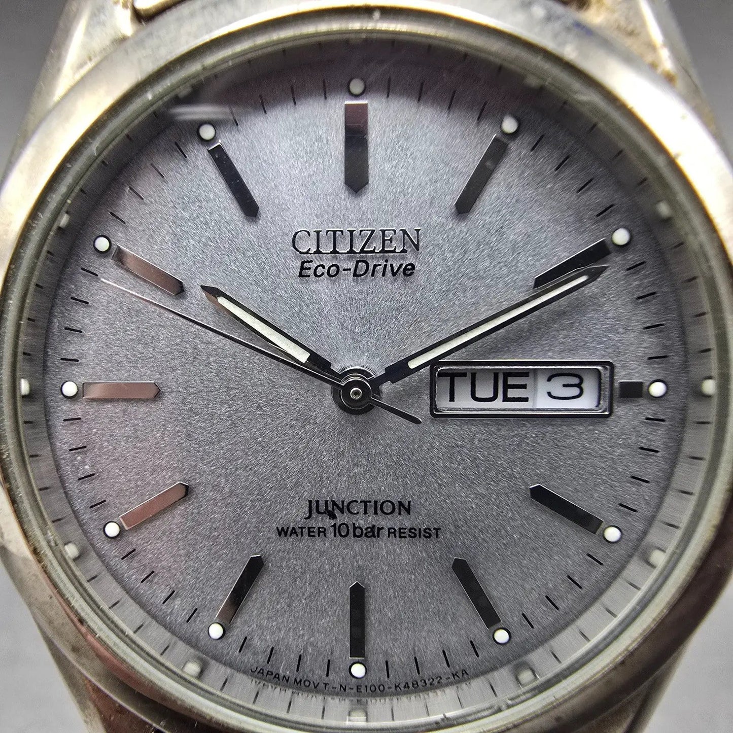 Citizen Eco-Drive Junction Watch Men 36mm Silver Dial Steel REDA!!! Daydate Runs1