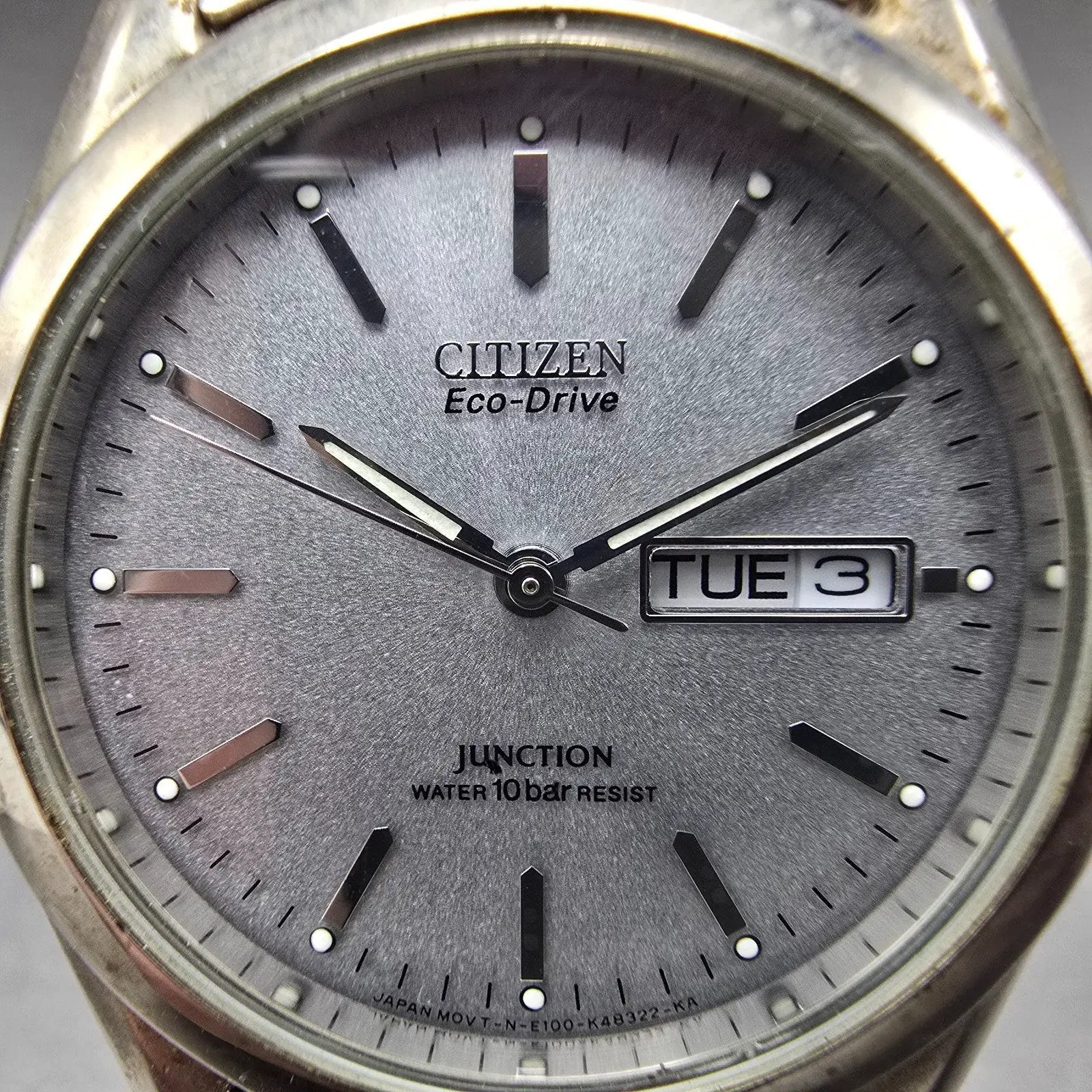 Citizen Eco-Drive Junction Watch Men 36mm Silver Dial Steel REDA!!! Daydate Runs1