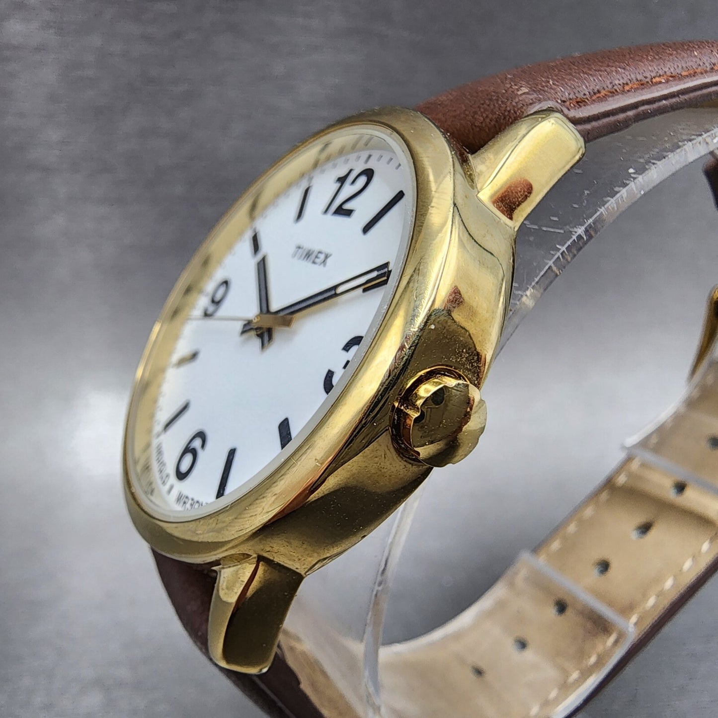Timex Easy Reader Watch Men 38mm White Dial Gold Tone Round New Battery3