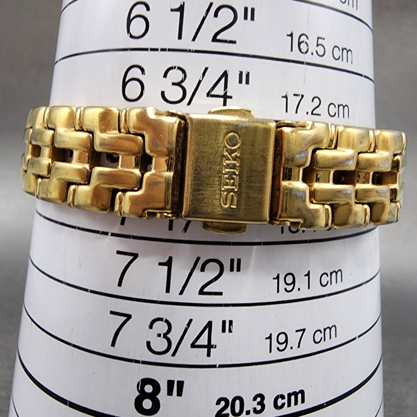 Seiko Watch Women 26mm Champagne Dial Gold Tone Date Round 7n820599 New Battery10