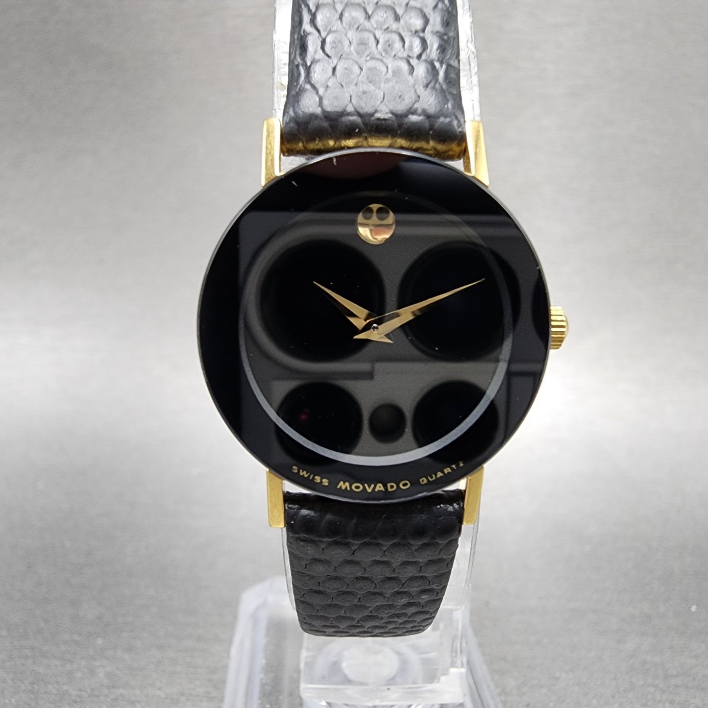 Movado Museum Watch Women 23mm Black Dial Black Tone Round 88.C1.825.2 New Batt0
