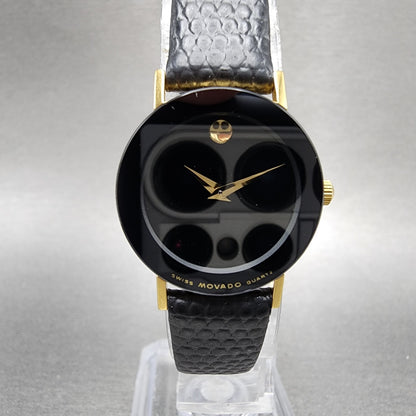 Movado Museum Watch Women 23mm Black Dial Black Tone Round 88.C1.825.2 New Batt0