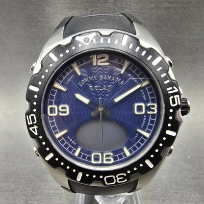 Tommy Bahama Relax Dive Watch Men 43mm Blue Dial Steel Ana Digi RLX1004 PARTS0