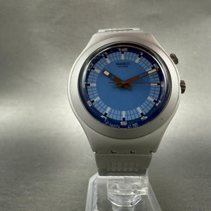 Swatch irony Beam in The Night Watch Men 37mm Blue Dial Silver YGS9008 New Batt5