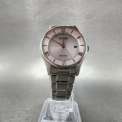 Citizen EcoDrive Watch Women 28mm White Dial Silver Tone Date Round Runs5