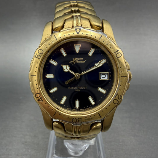Citizen Elegance Watch Men 35mm Blue Dial Gold Tone Date Round 4-S044036 NewBat0