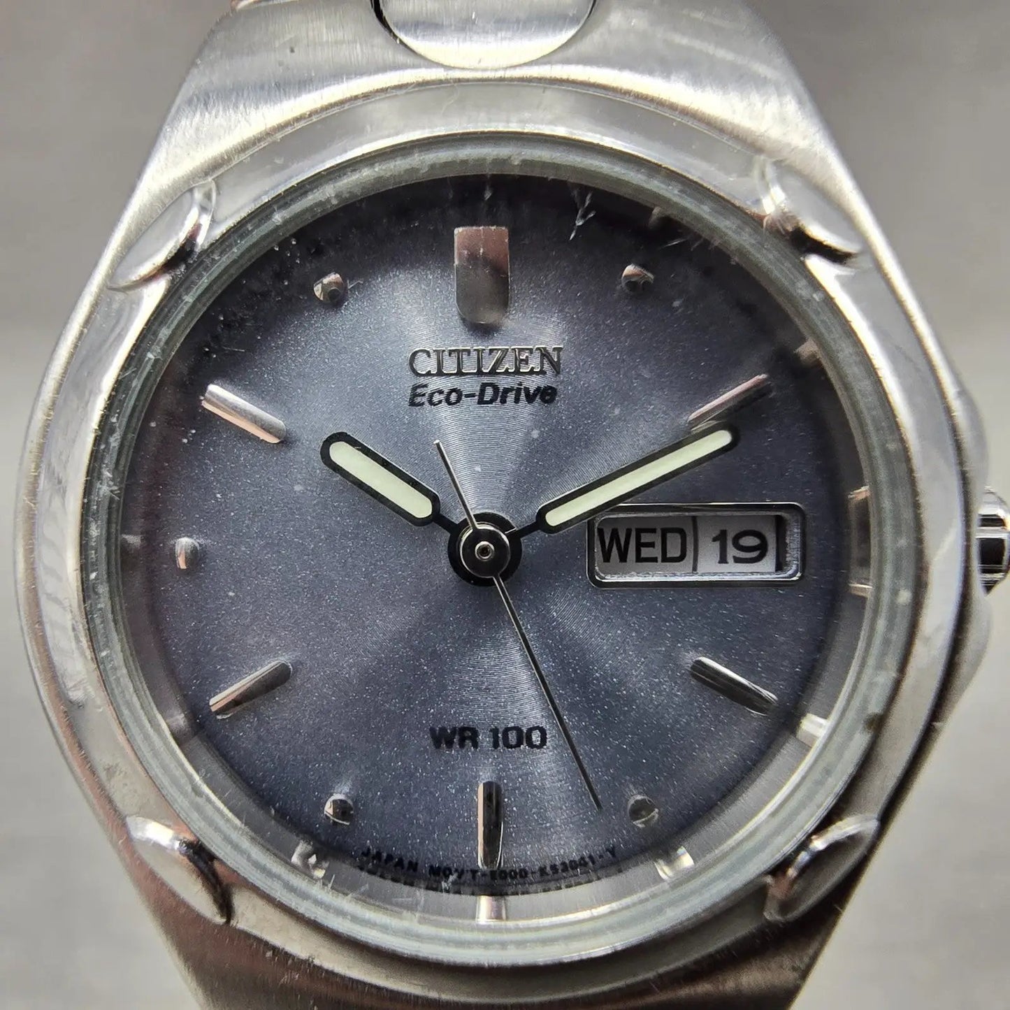 Citizen Eco-Drive Watch Women 25mm Silver Dial Steel Daydate E001-K17560 Runs1