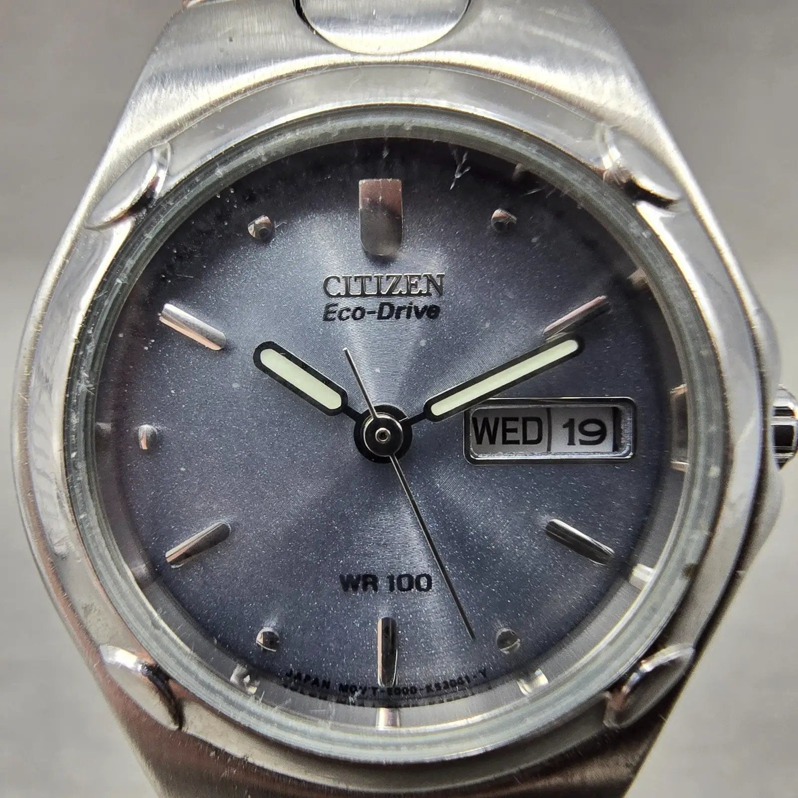 Citizen Eco-Drive Watch Women 25mm Silver Dial Steel Daydate E001-K17560 Runs1