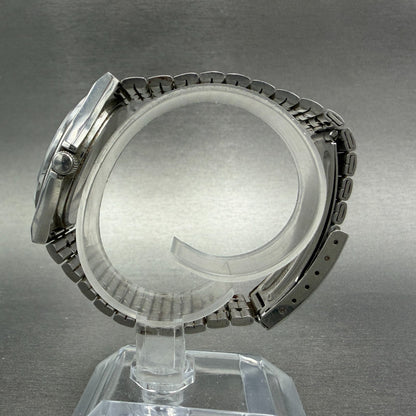 Seiko Chronos Watch Men 35mm Silver Dial Silver Tone Daydate 5h23-7d20 New Batte6