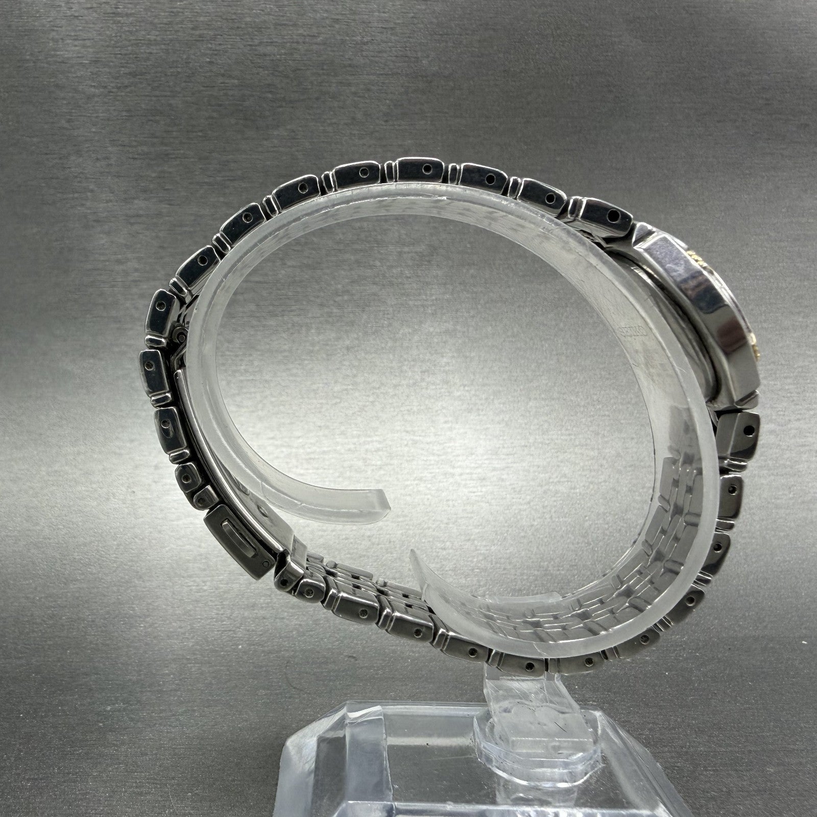 Seiko Watch Women 26mm Silver Dial Two Tone Date Round 7n82-0at0 New Battery IOJ8