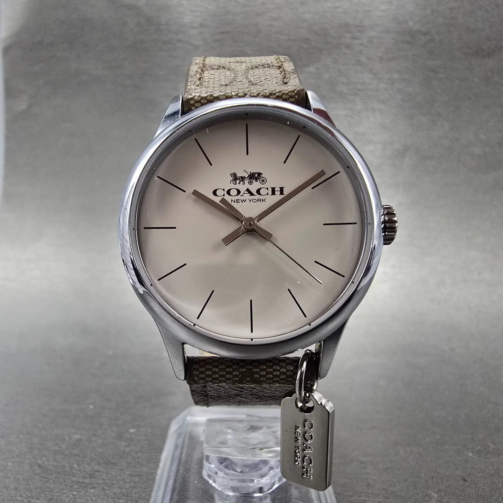 Coach Ruby Watch Women 32mm Cream Dial Silver Tone Round New Battery5