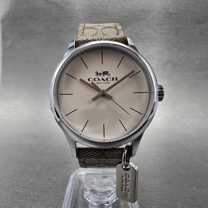 Coach Ruby Watch Women 32mm Cream Dial Silver Tone Round New Battery5