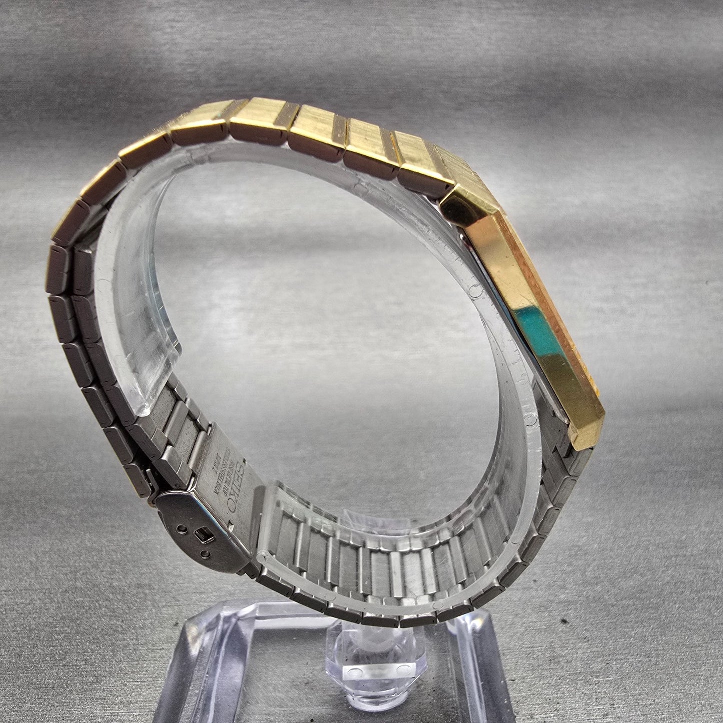 Seiko Watch Men 24mm Cream Dial Gold Tone Rectangle 5P30-5D09 New Battery VTG8