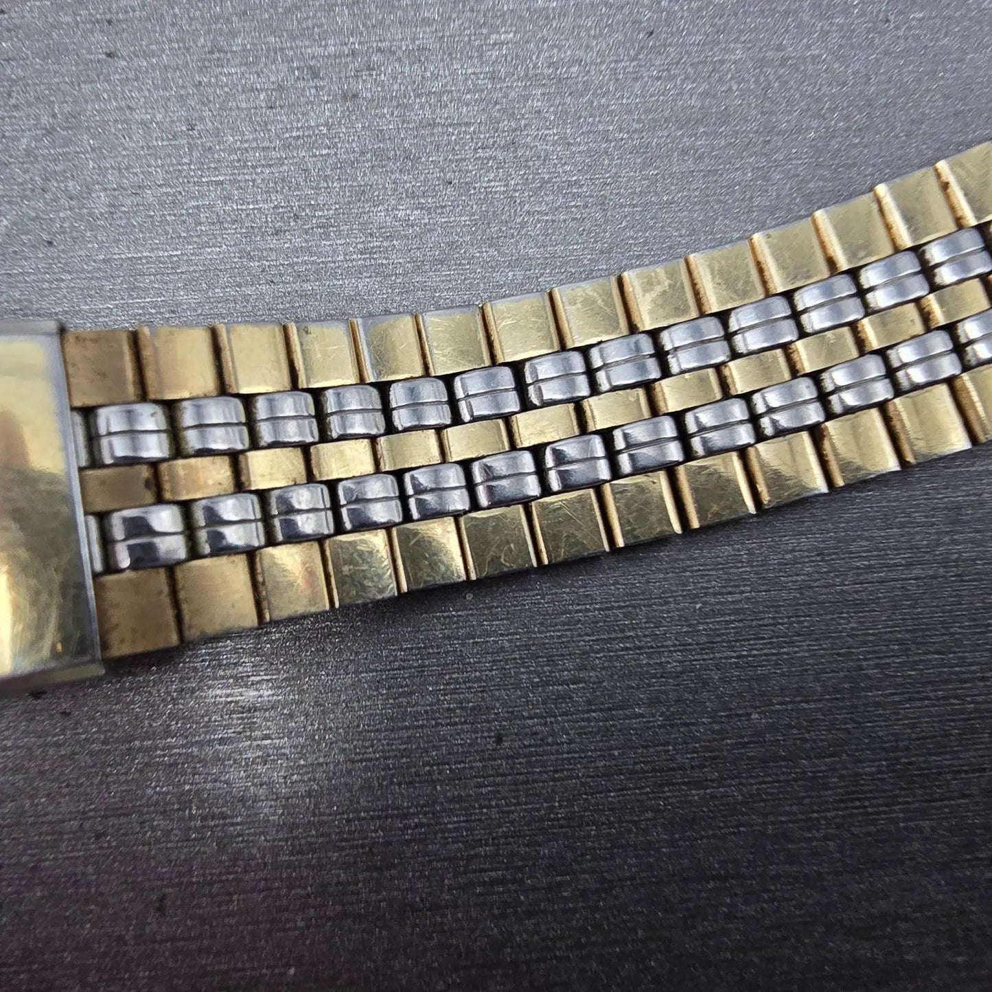 Seiko SQ Bracelet 19mm Stainless Steel Two Tone Tri Folding Clasp READ!!!! Z-0677