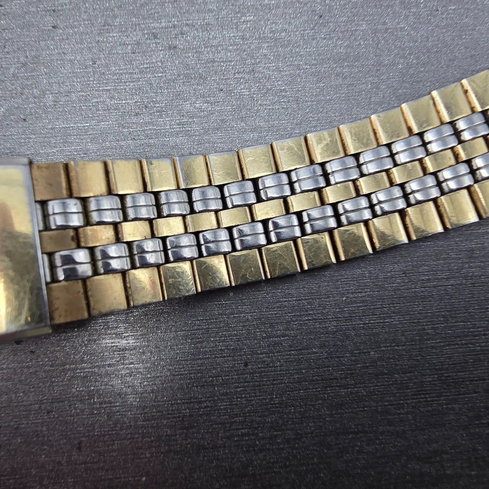 Seiko SQ Bracelet 19mm Stainless Steel Two Tone Tri Folding Clasp READ!!!! Z-0677