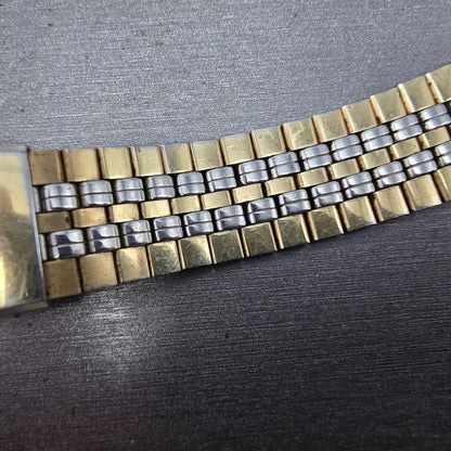 Seiko SQ Bracelet 19mm Stainless Steel Two Tone Tri Folding Clasp READ!!!! Z-0677