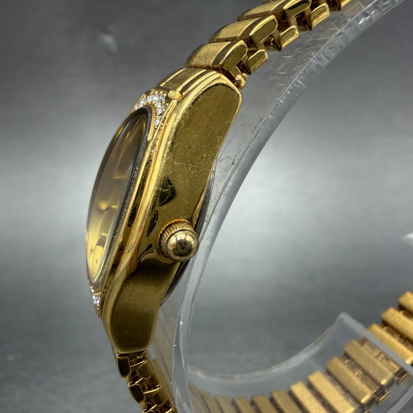 Pulsar Watch Women 17mm Champagne Dial Gold Tone Oval 1N00-X318 New Battery2