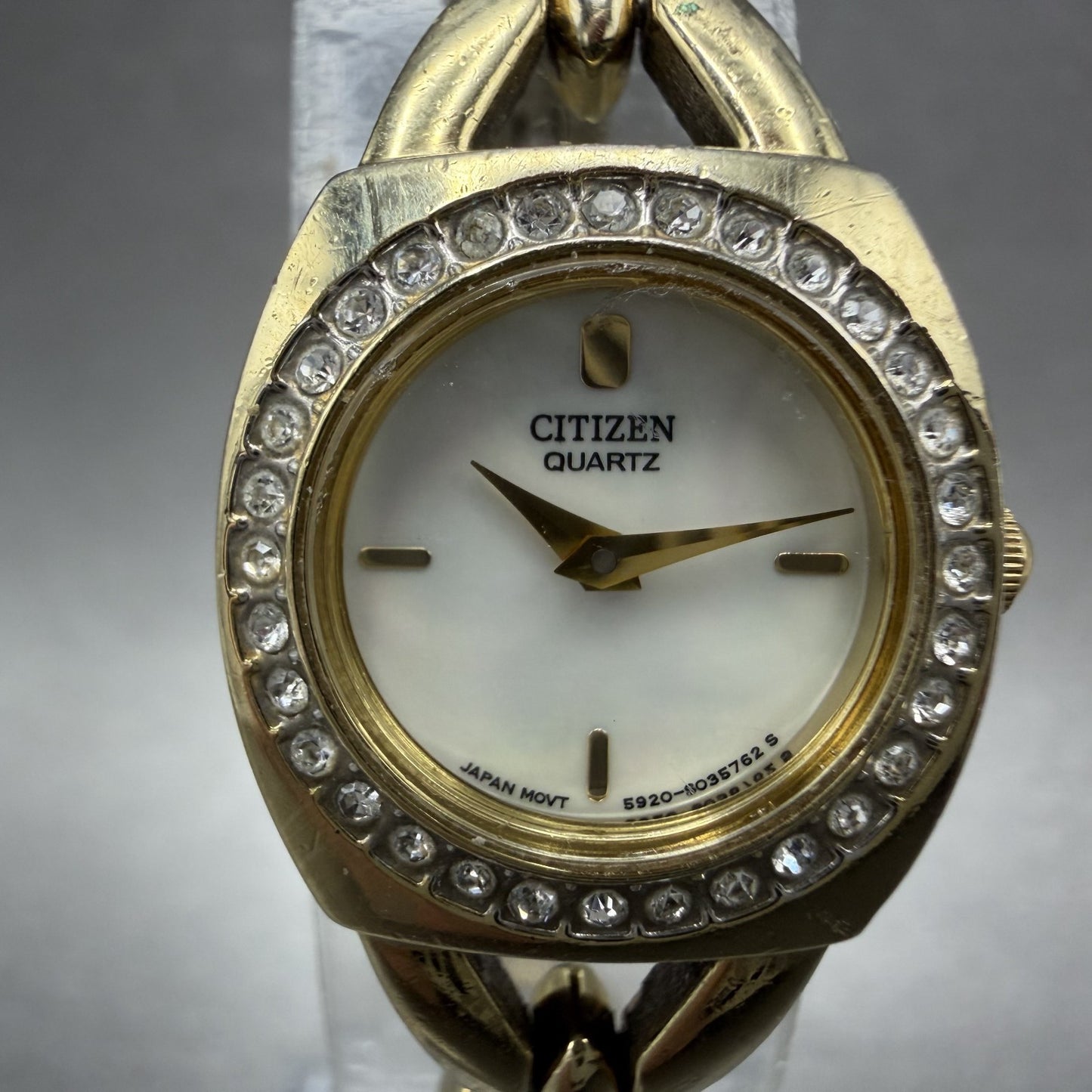 Citizen Watch Women 19mm White Dial Gold Tone Crystals 5920-S021103 New Battery1