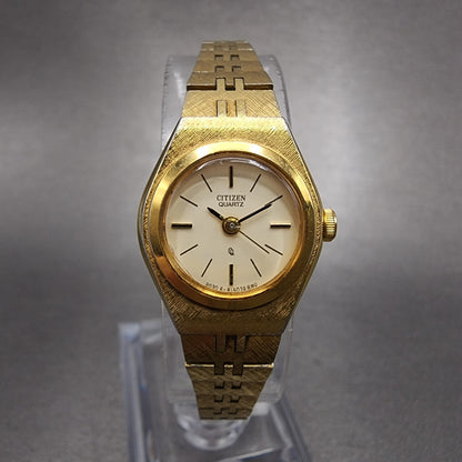 Citizen CQ Watch Women 19mm Cream Dial Gold Tone Round 2030891571 New Battery0