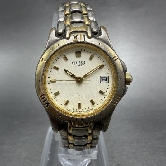 Citizen Watch Women 24mm Cream Dial Two Tone Date Round 1010-K09931 New Battery0