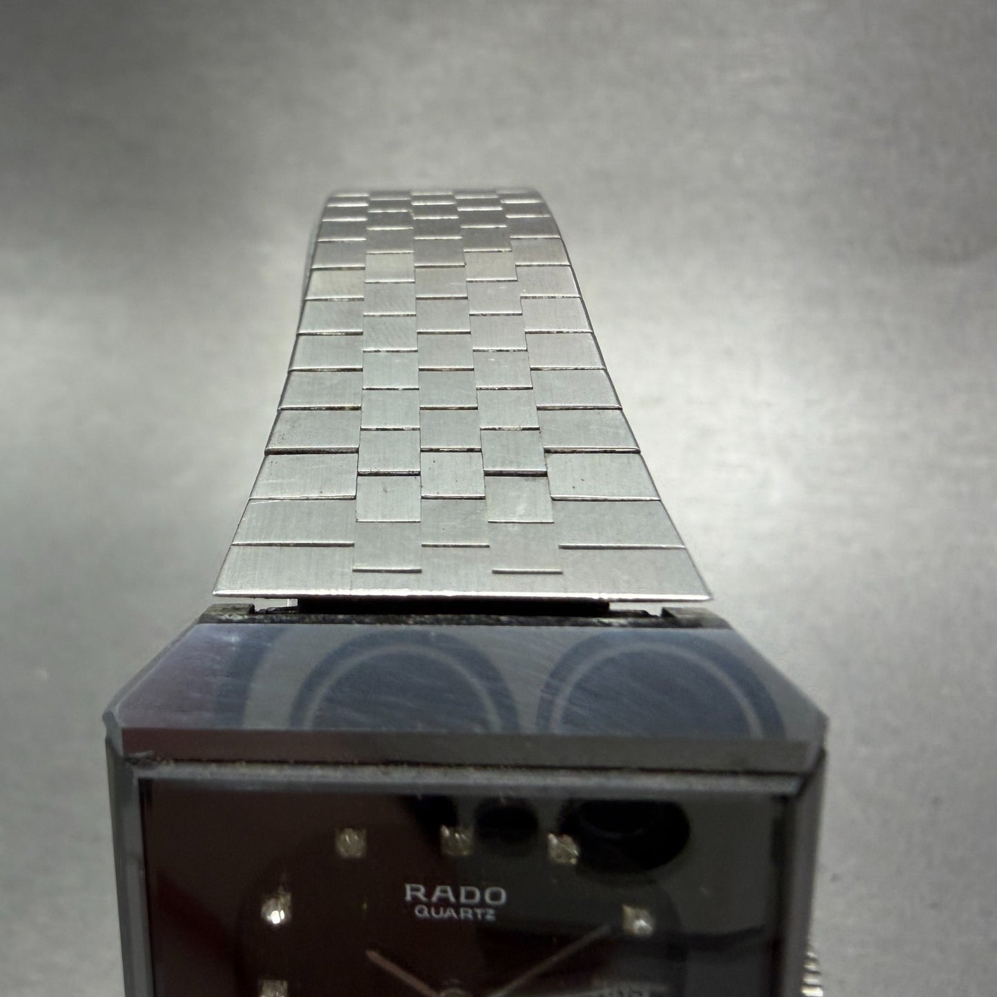 Rado Diastar Watch Men 30mm Black Dial Tungsten Case Date Rectangle New Battery4