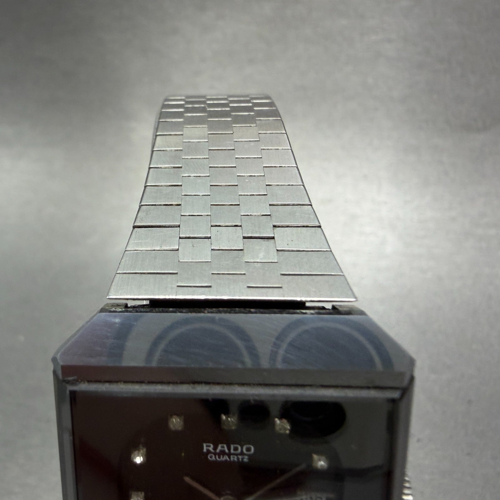 Rado Diastar Watch Men 30mm Black Dial Tungsten Case Date Rectangle New Battery4