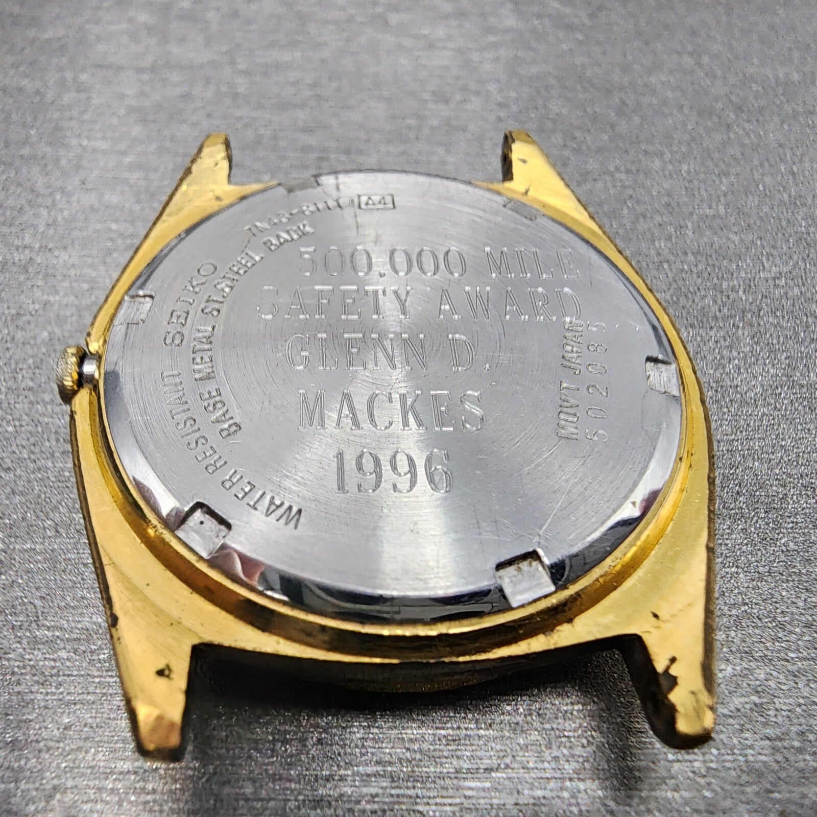 Seiko President Watch Men 36mm Gold Dial Gold Tone Daydate 7N438111 PARTS8