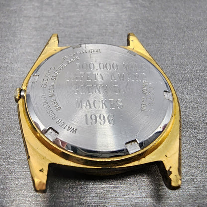 Seiko President Watch Men 36mm Gold Dial Gold Tone Daydate 7N438111 PARTS8