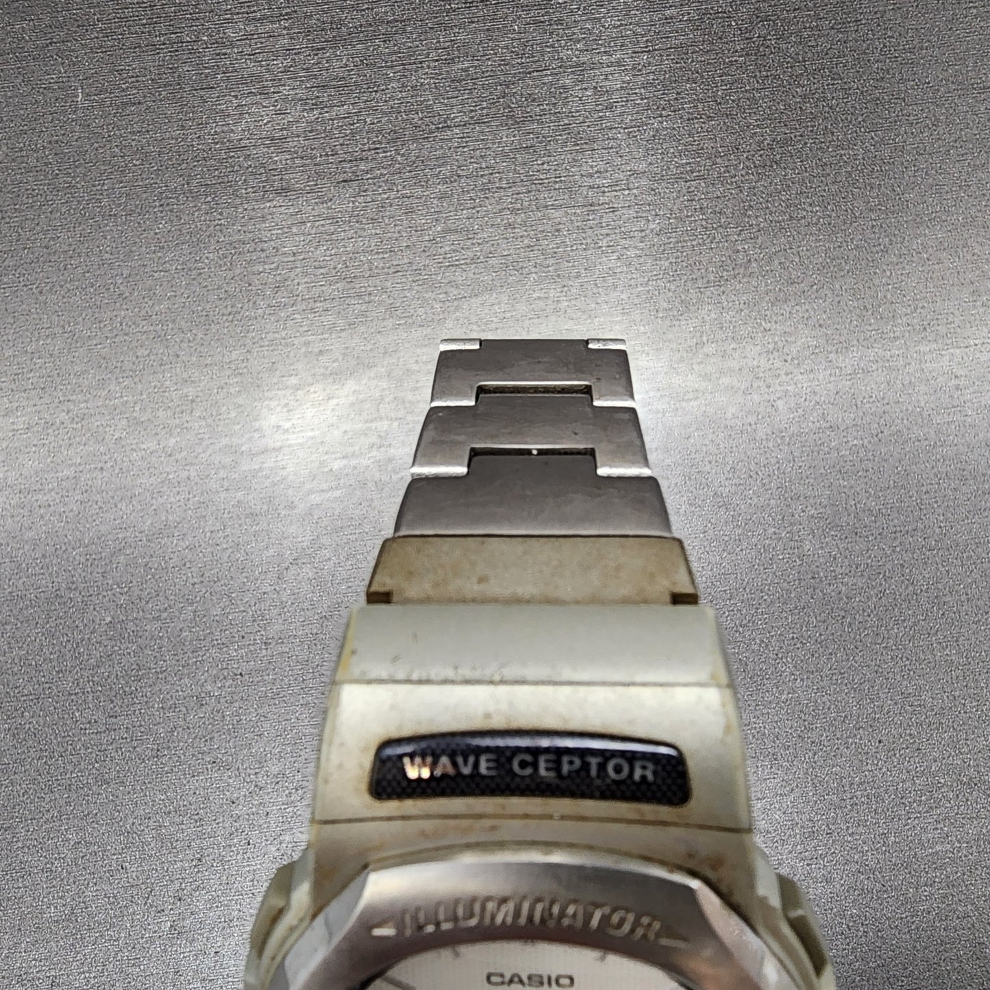 Casio Waveceptor WVA101 Watch Men 42mm Analog Digital Silver Tone Round New Bat4