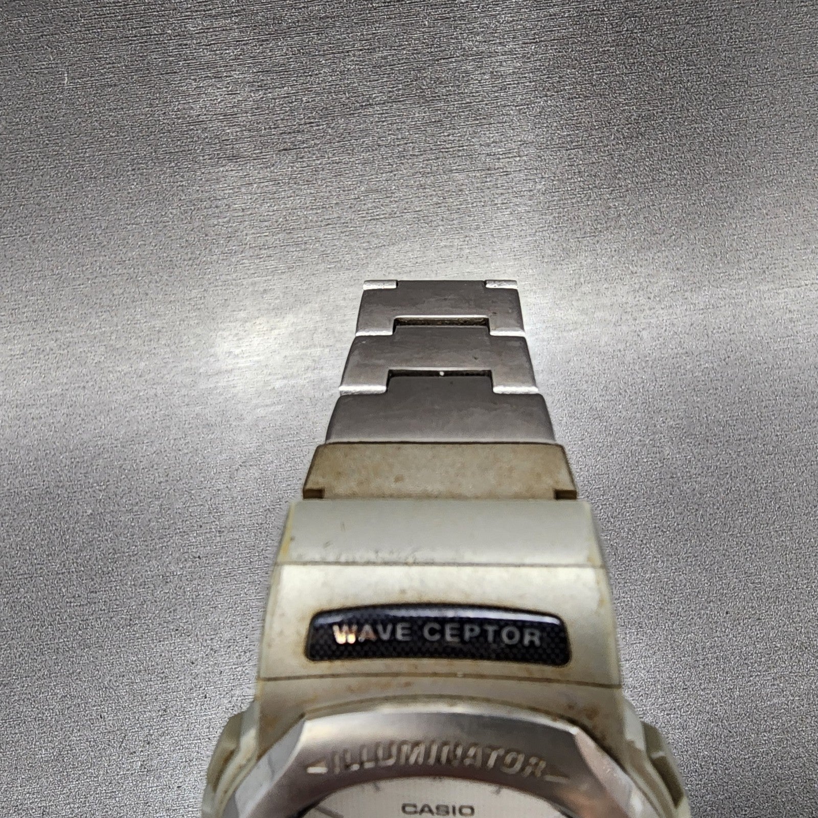 Casio Waveceptor WVA101 Watch Men 42mm Analog Digital Silver Tone Round New Bat4