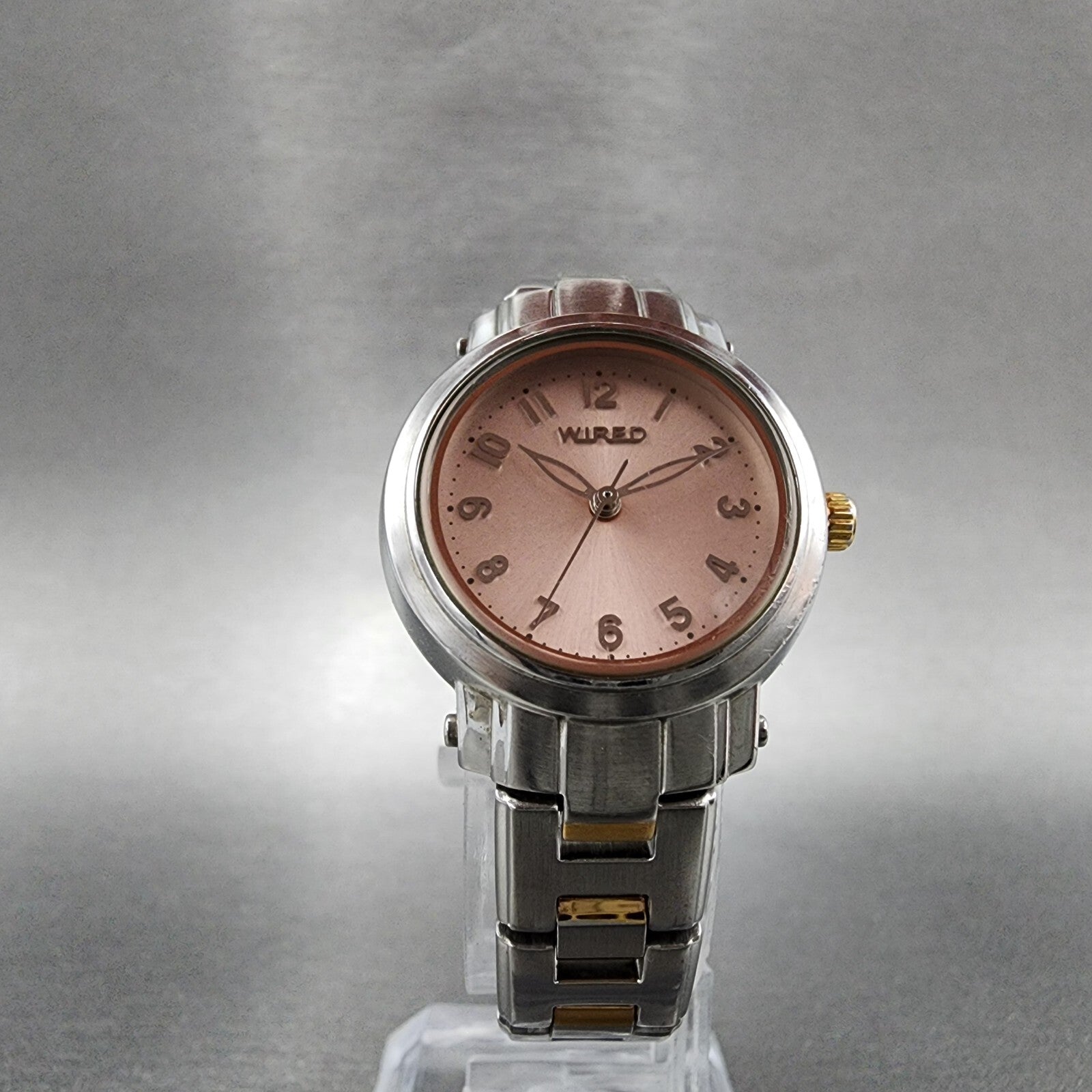 Seiko Wired Watch Women 25mm Pink Dial Two Tone Round 7N010CN0 New Battery5