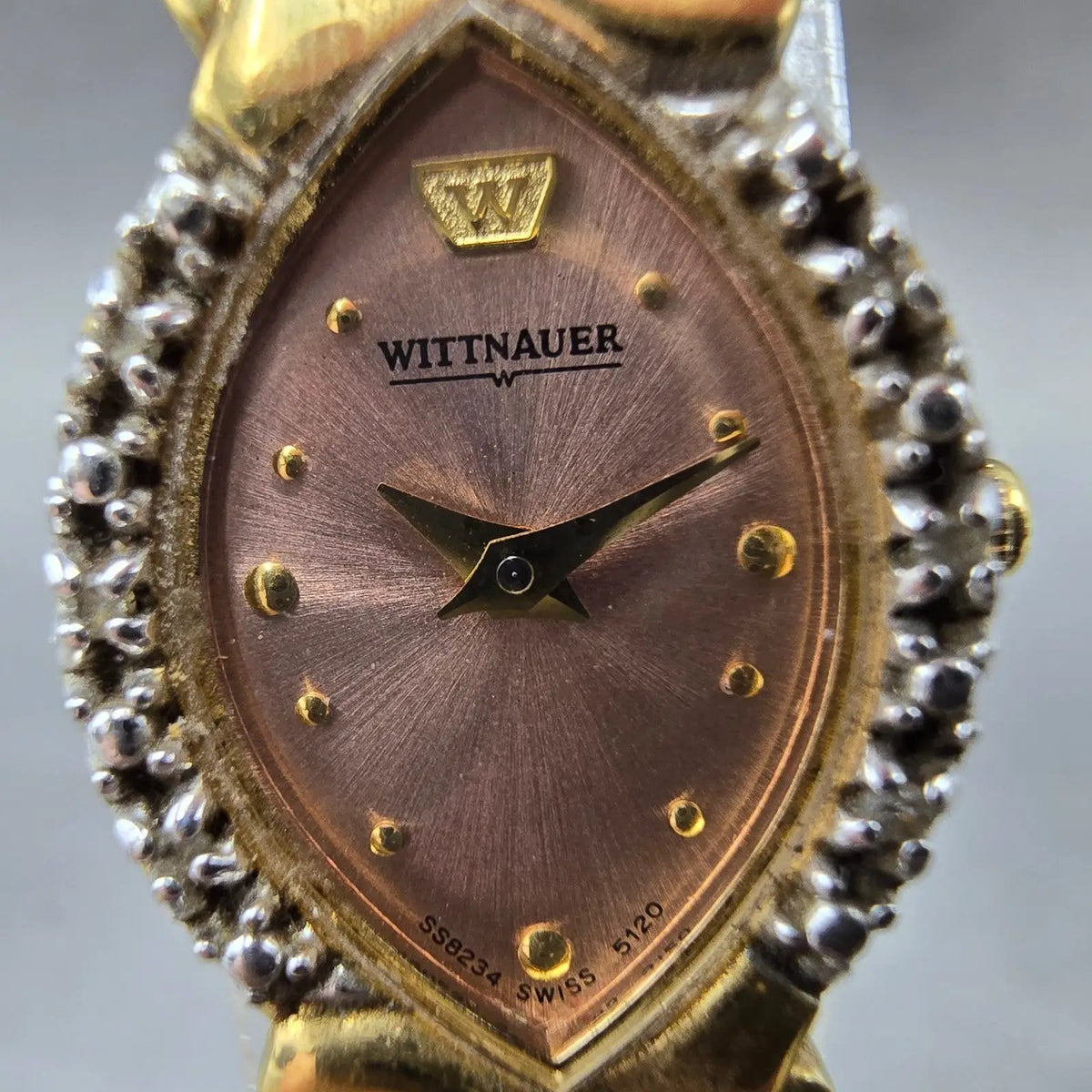 Wittnauer Watch Women 16mm Pink Dial Gold Diamond Bezel SS8234 5120 New Battery1
