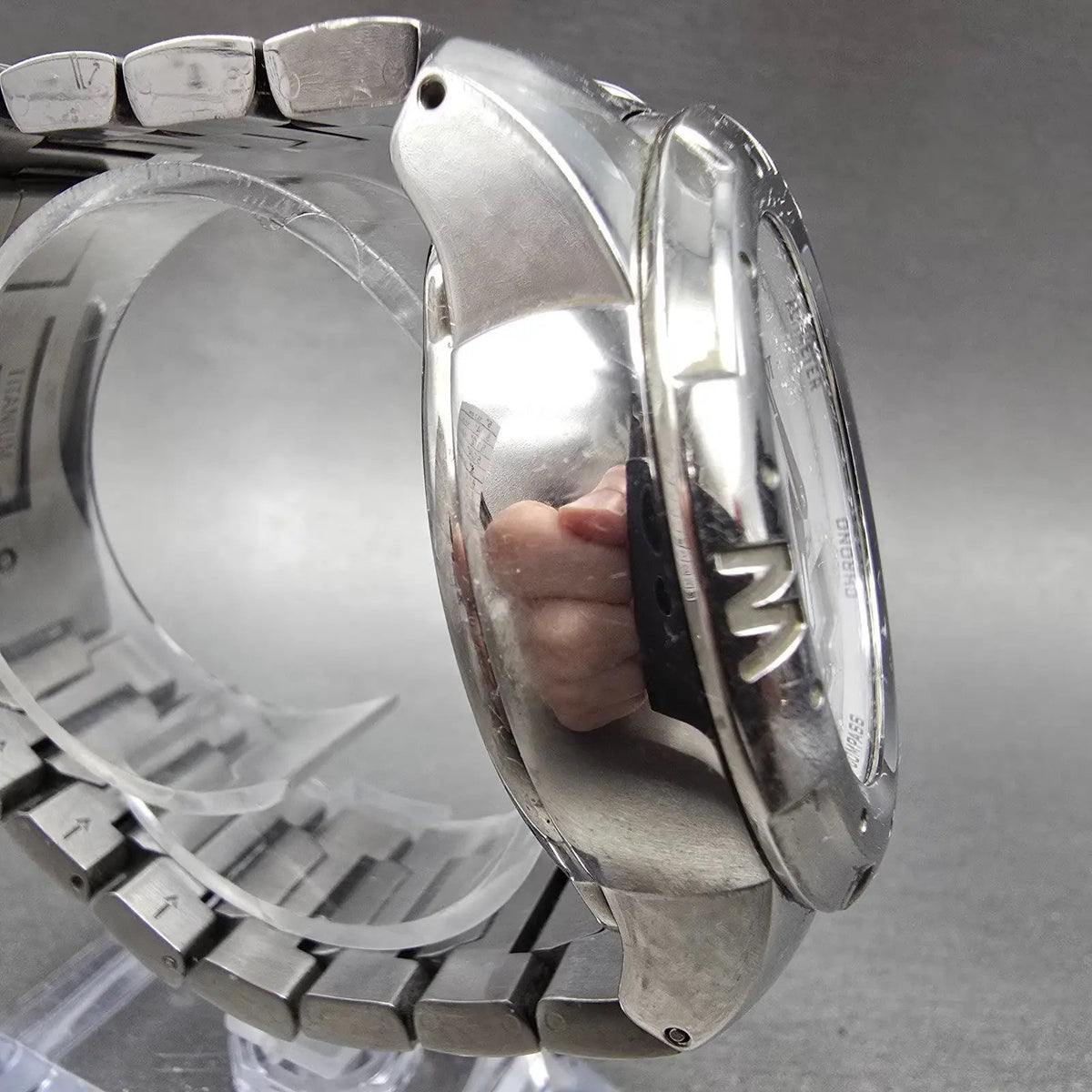 Tissot T-Touch Watch 43mm Women MOP Dial Titanium Alarm Chronograph READ! NewBat3