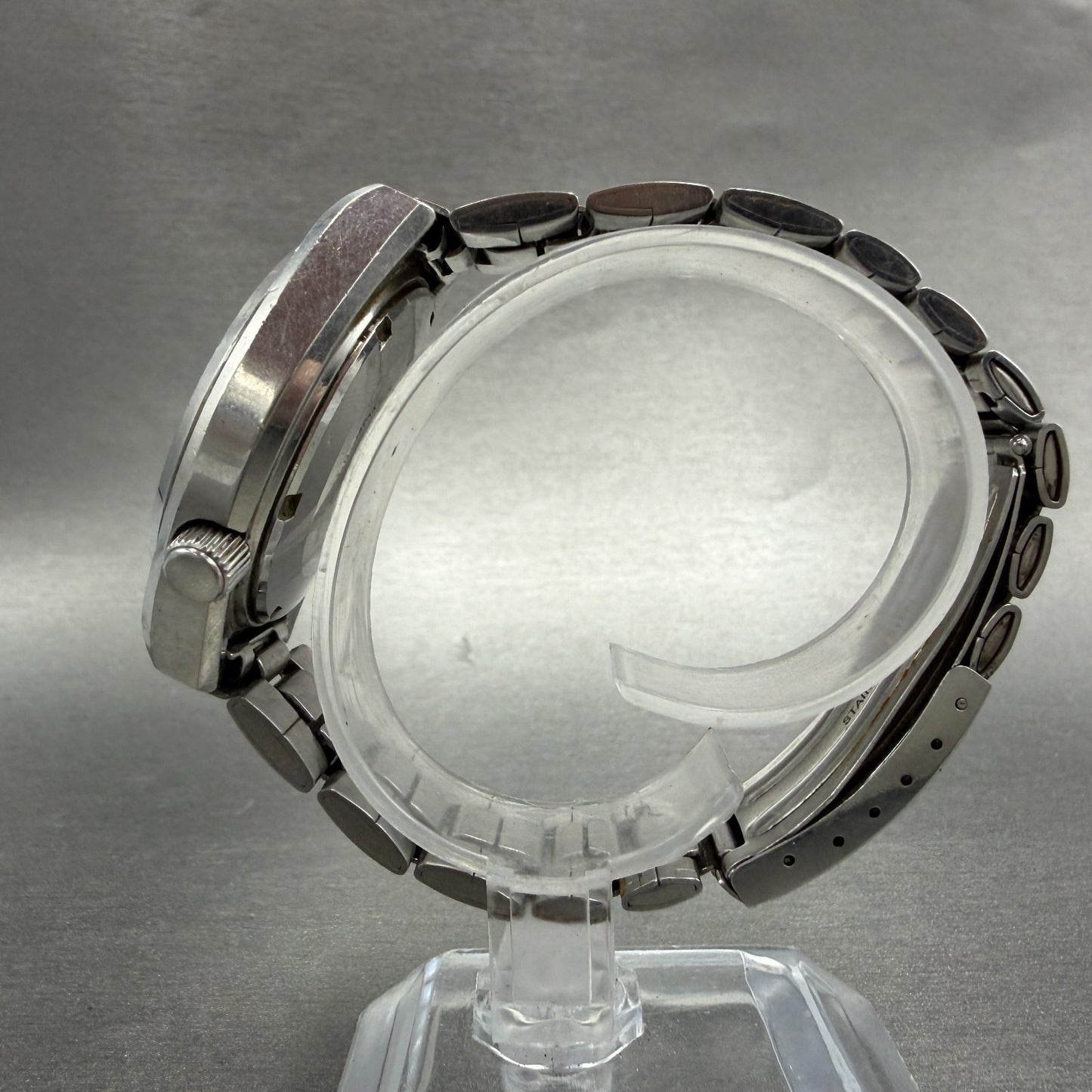 Seiko 5 Actus SilverWave Watch Men 38mm Silver Tone Steel Daydate 6306-8010 Runs6
